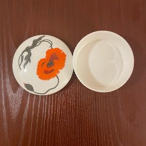 Wedgwood Vintage Orange/White Bone China Trinket Corn Poppy Susie Cooper Designs